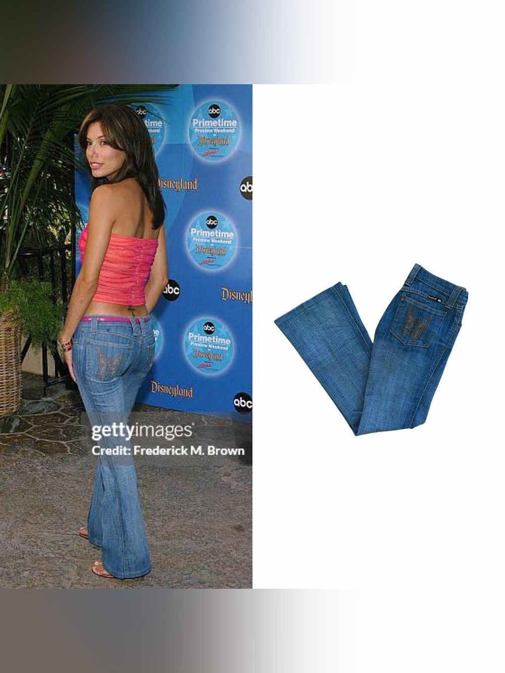 Butterfly Embroidered Low-Rise Bootcut Jeans As Seen On Gabrielle Solis